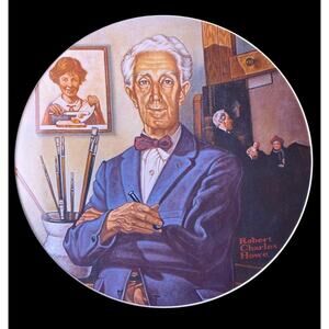 1978 Robert Charles Howe Tribute to Norman Rockwell 8" Collector Plate Brantwood